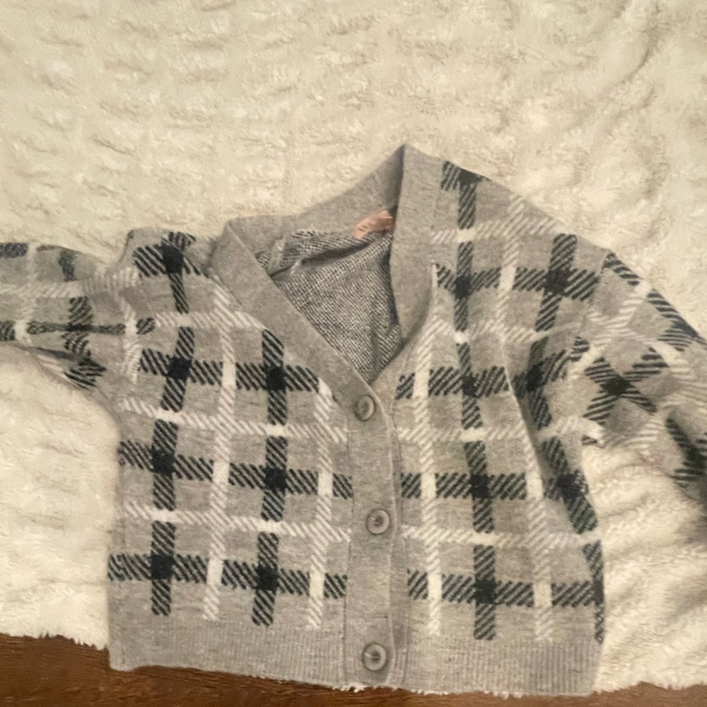 Plaid cardigan. Size Small.
